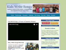 Tablet Screenshot of kidswritesongs.org